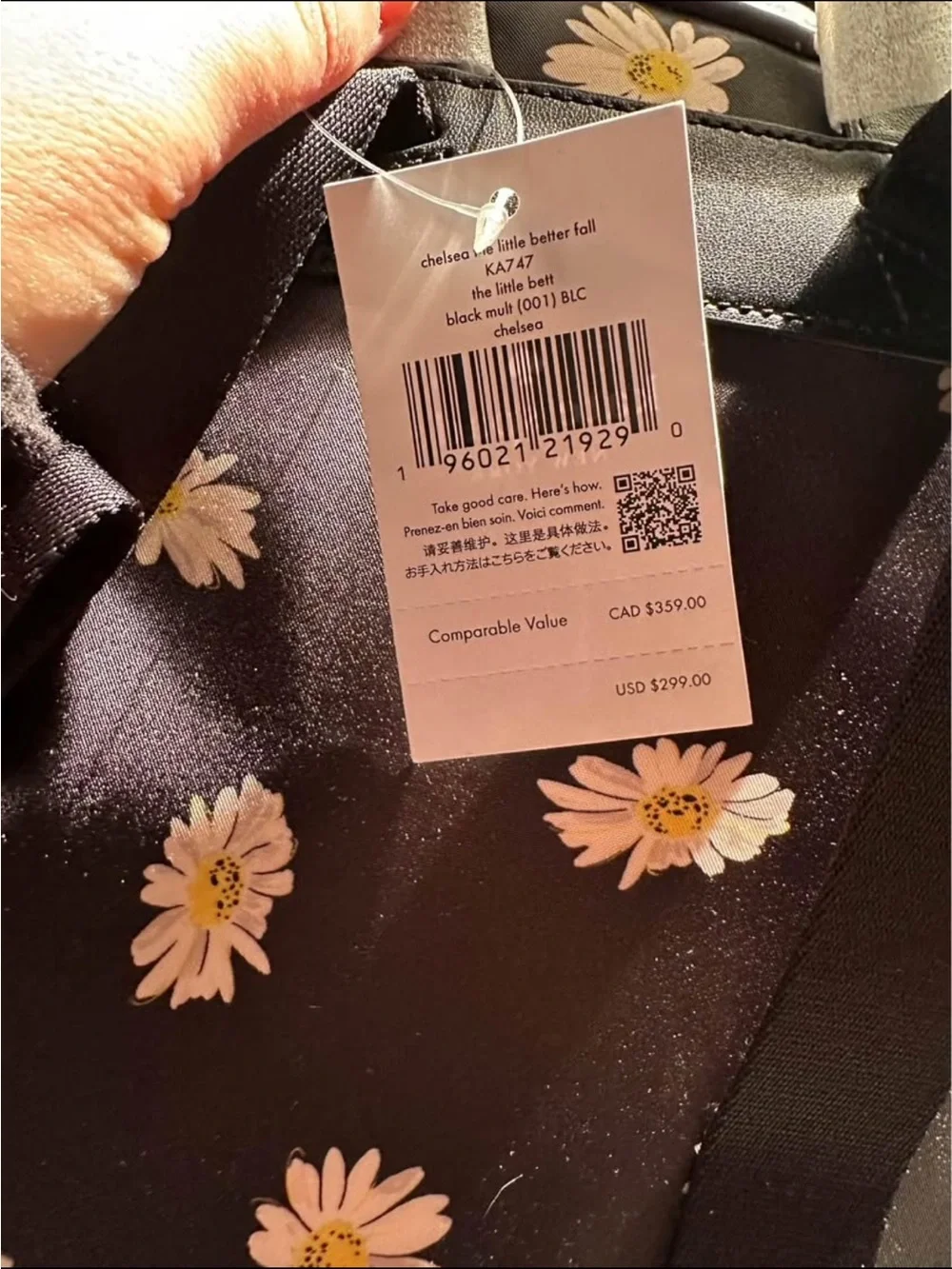 kate spade Black Daisy Print Mini Backpack
